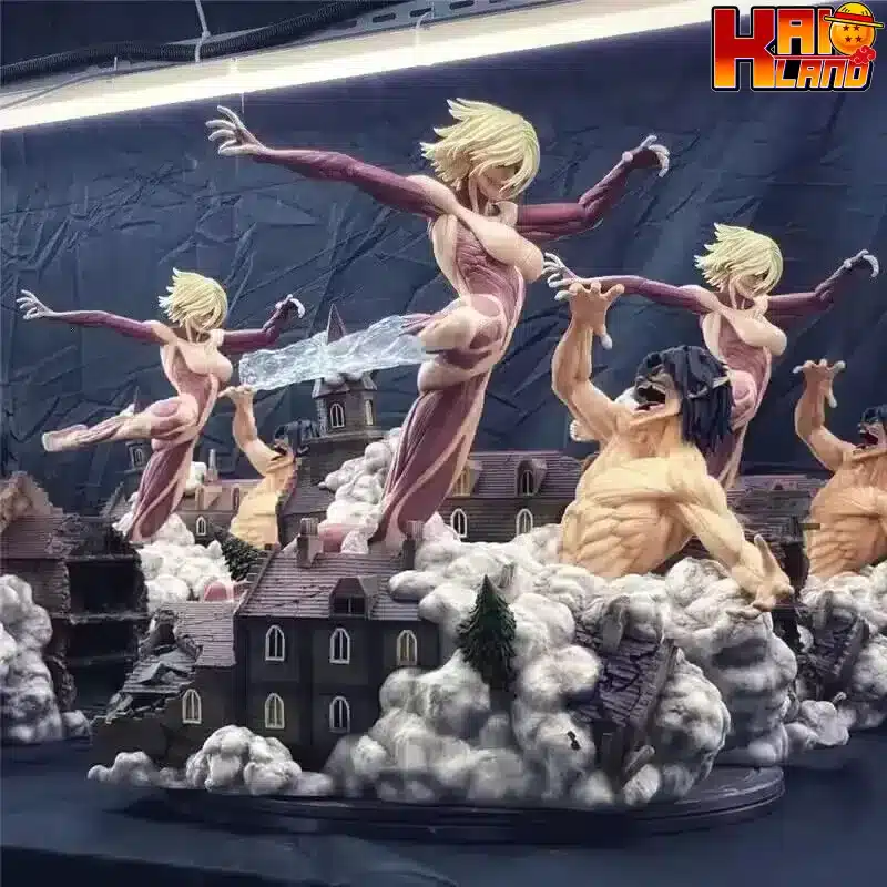 Attack On Titan Chikara Annie Leonhart vs Eren Resin Statue