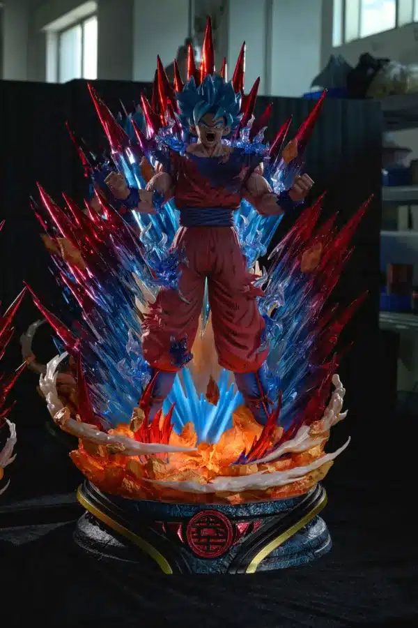 Dragon Ball Deyin Studio Goku Blue Kaioken Resin Statue 4