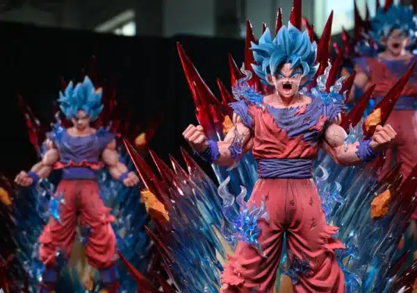 Dragon Ball Deyin Studio Goku Blue Kaioken Resin Statue 5