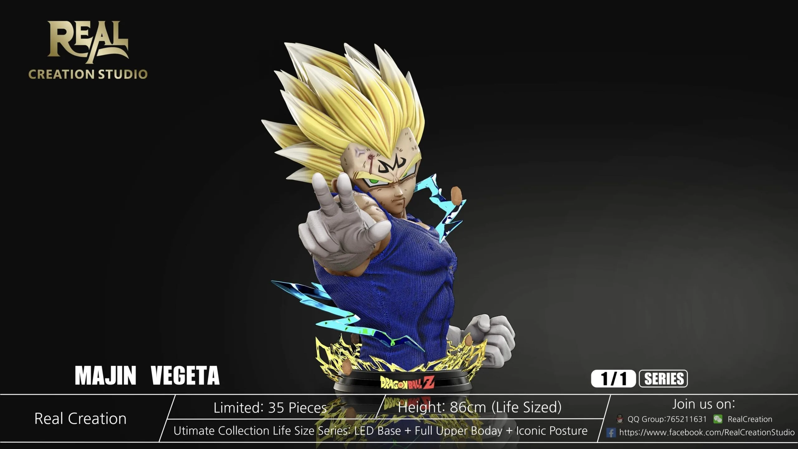 Dragon Ball Real Creation Studio Majin Vegeta Atomic Blast Resin Statue