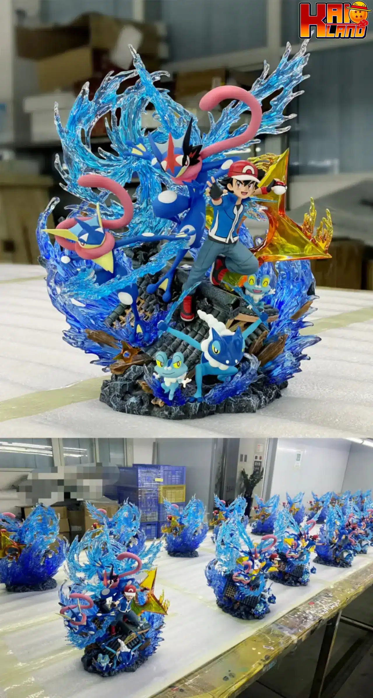 Pokemon EGG Studio Ash Ketchum Greninja Diorama Resin Statue