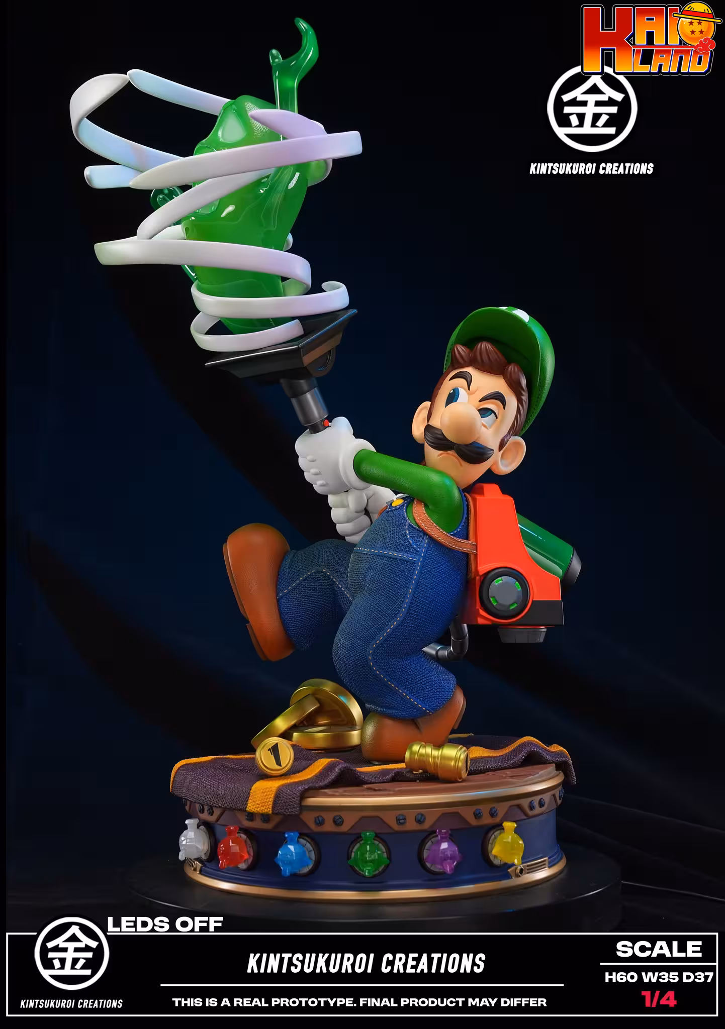 Luigis Manssion 3 Kintsukuroi Creations Luigi Resin Statue