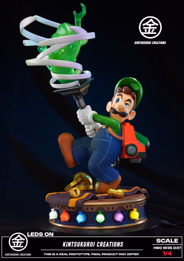Luigis Manssion 3 Kintsukuroi Creations Luigi Resin Statue 3