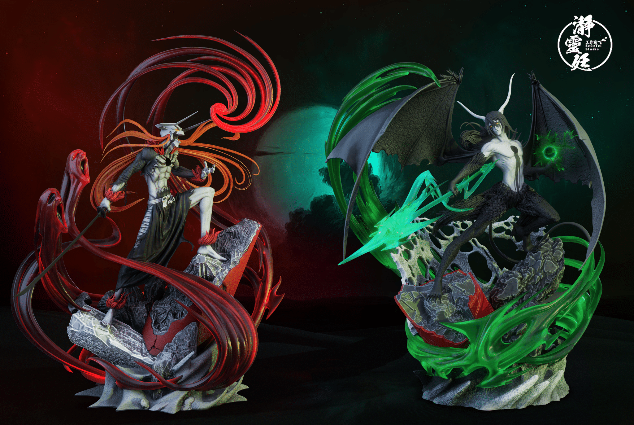 Bleach Ichigo and Ulquiorra Seretei Studio Resin Statue