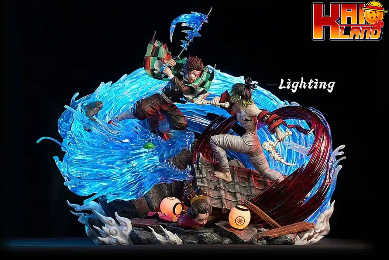 Kimetsu No Yaiba Kagura x Chikara Kamado Tanjirou vs Gyuutarou Resin Statue
