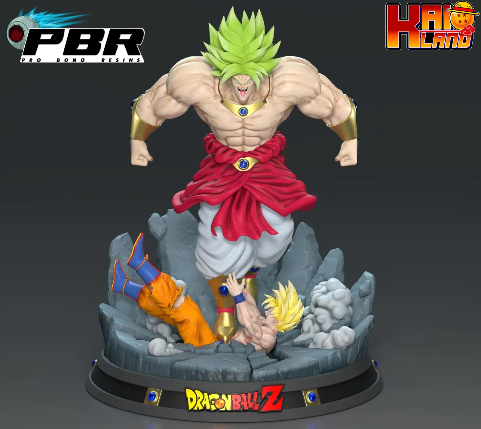 Dragon Ball PBR Studio Broly vs Goku Resin Statue