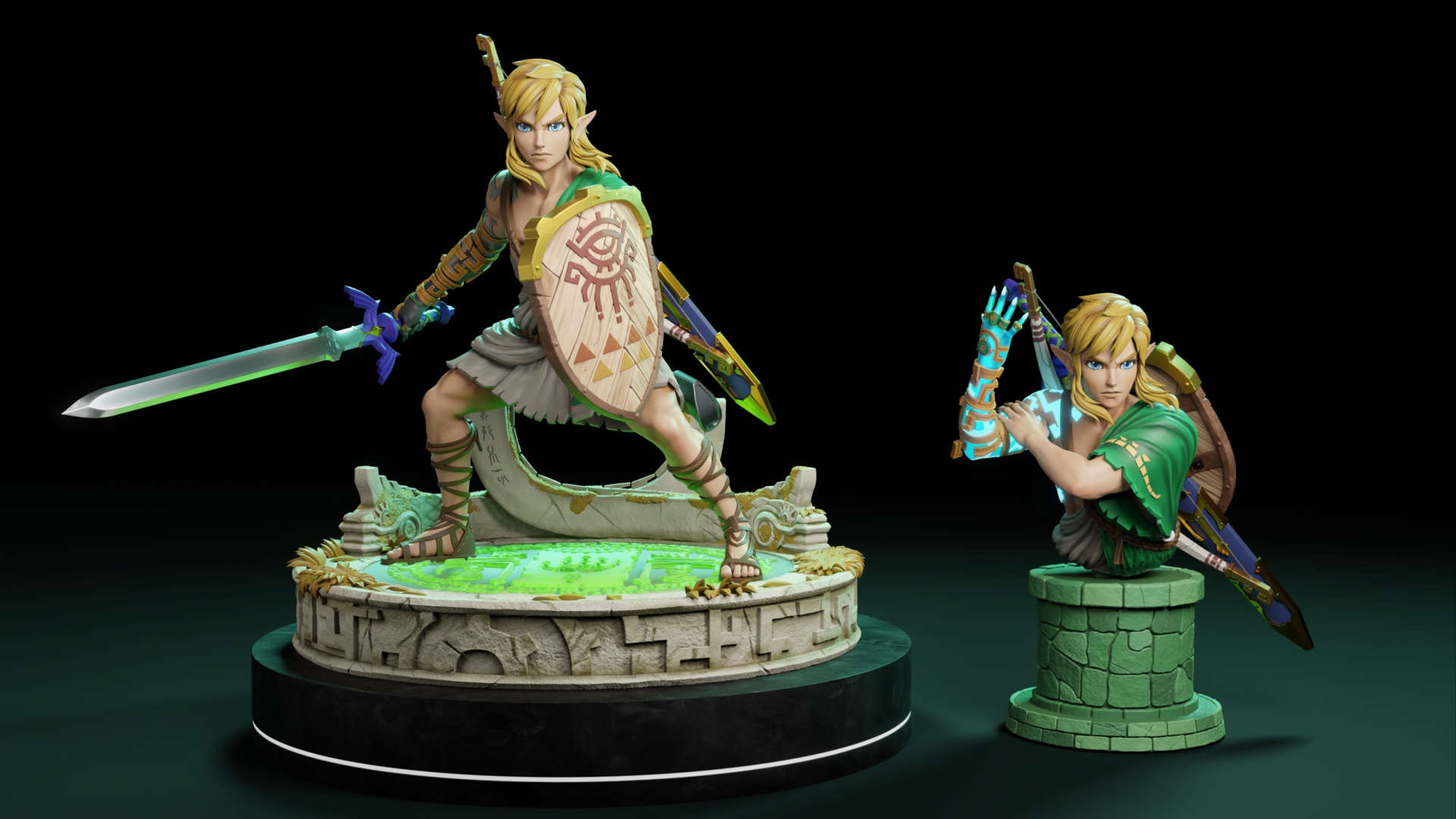 The Legend of Zelda Kintsukuroi Creations Link Totk Resin Statue