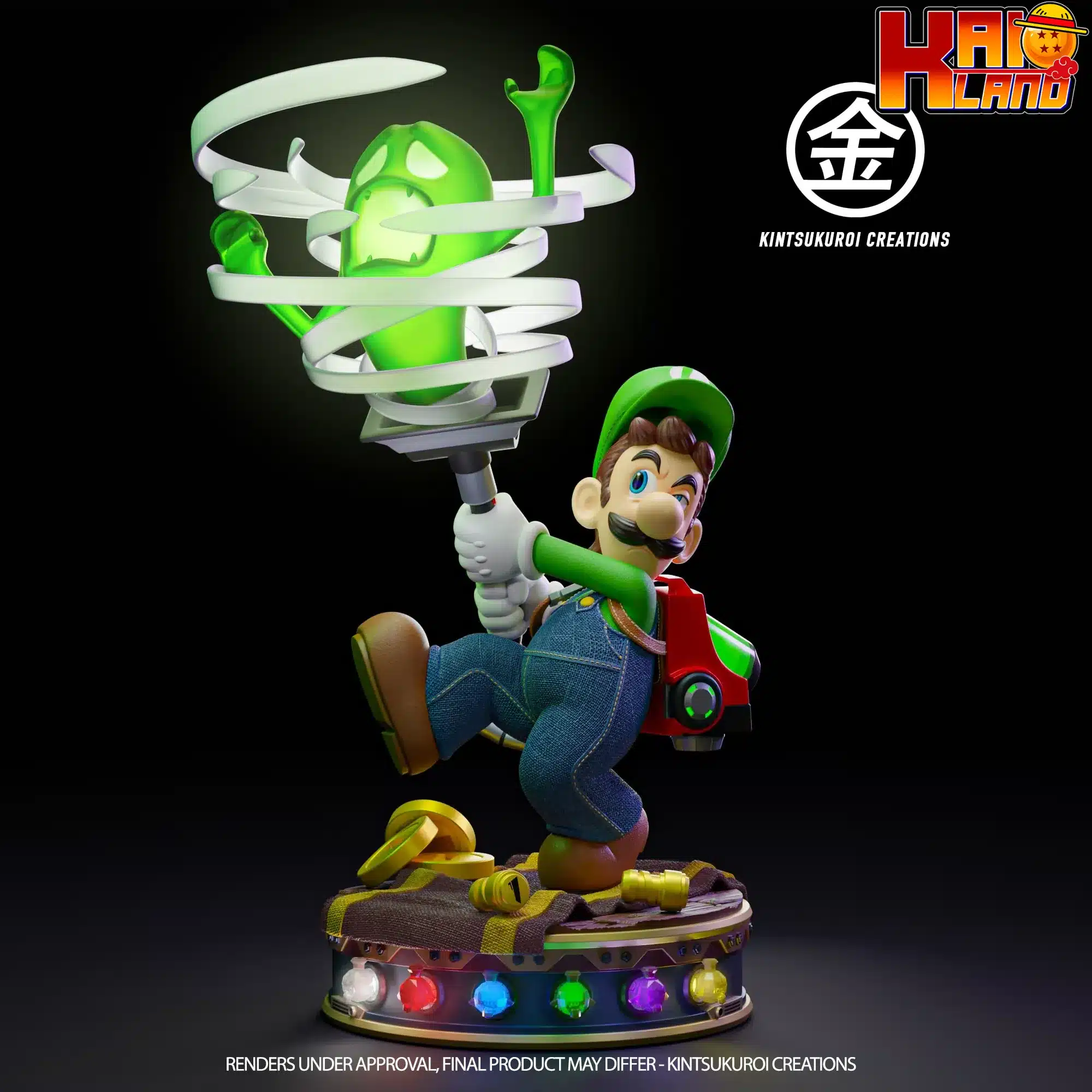 Luigis Manssion 3 Kintsukuroi Creations Luigi Resin Statue
