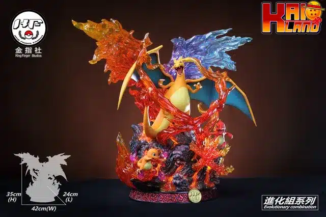 Pokemon KingFinger Studio Charizard Evolutionary Group Resin Statue