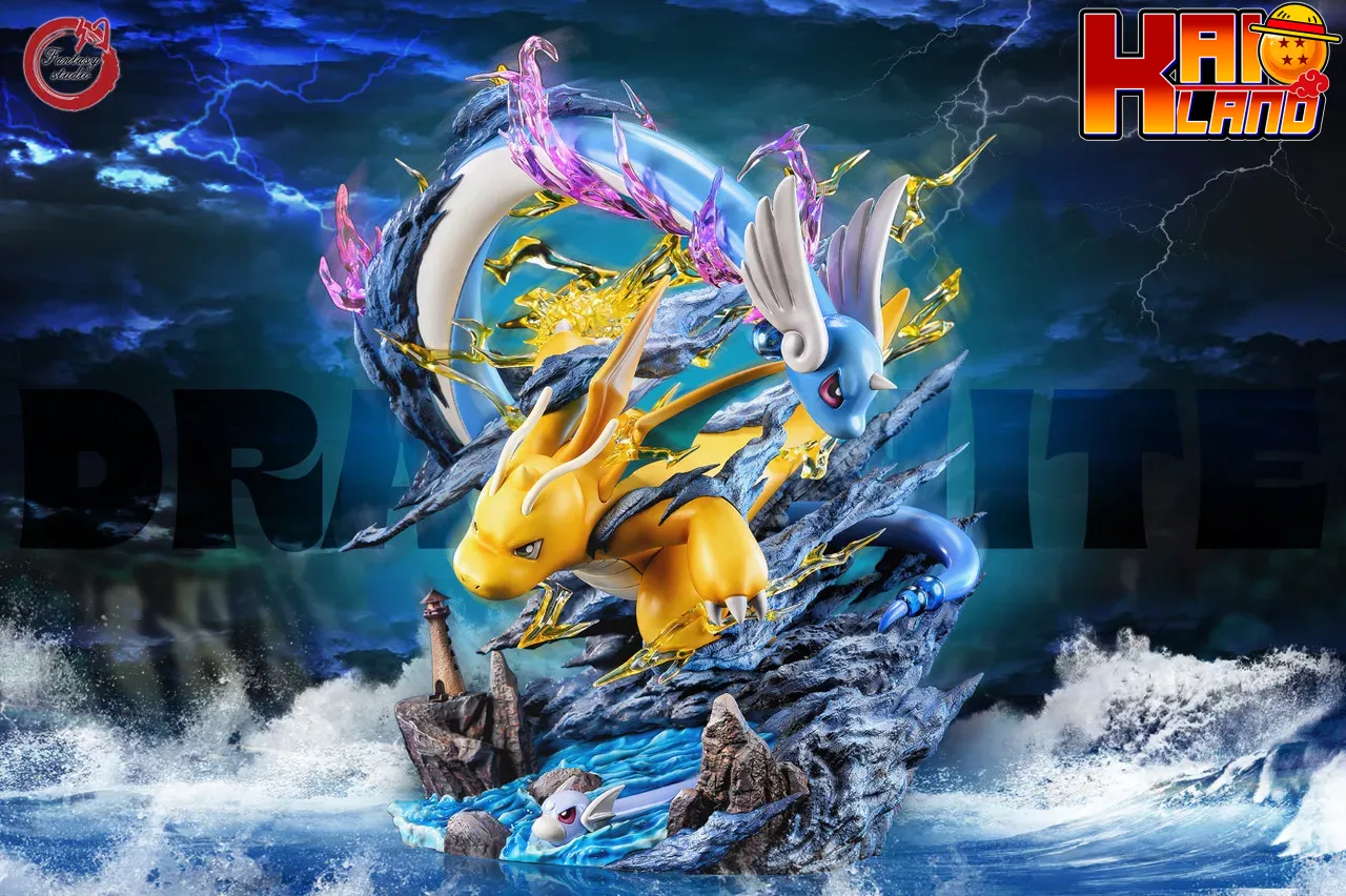 Pokemon Fantasy Studio Dragonite Family Resin Statue