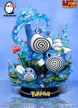 Pokemon EGG Studio Poliwhirl Evolution  Resin Statue
