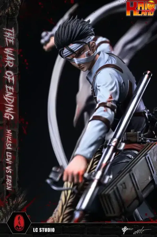 Attack on Titan LC Studio Mikasa x Levi Vs The Founding Titan Resin Statue 5 jpg