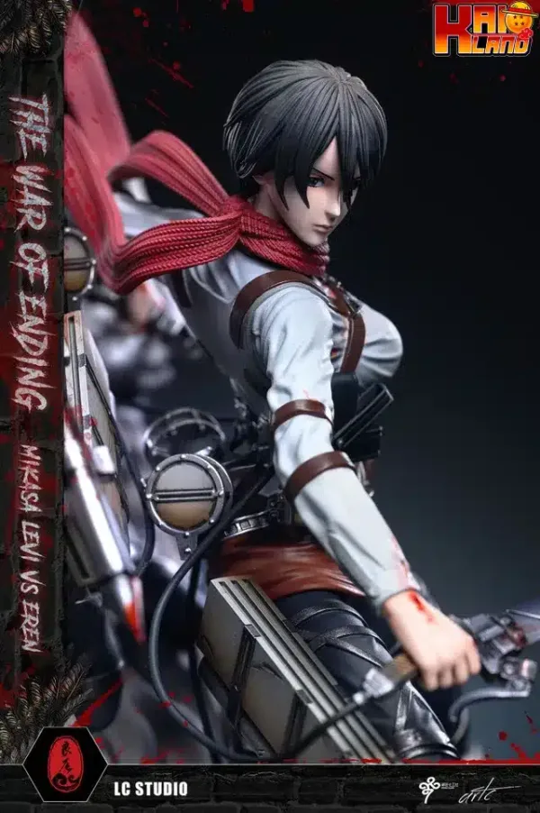 Attack on Titan LC Studio Mikasa x Levi Vs The Founding Titan Resin Statue 6 jpg