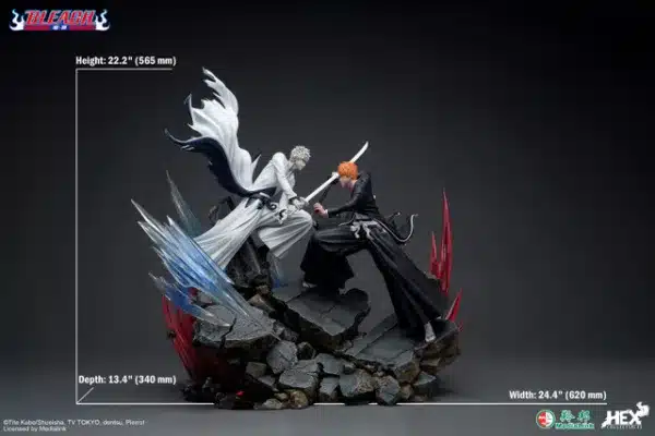 Bleach HEX Collectibles Kurosaki Ichigo vs Hollow Ichigo Licensed Resin Statue 6