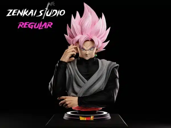 Dragon Ball Zenkai Studio Black Goku Rose Bust Resin Statue 1