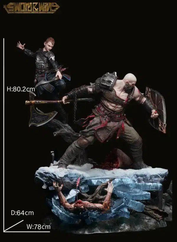 God of War Ragnarok Sword x Wing Studio Kratos x Atreus Resin Statue 6