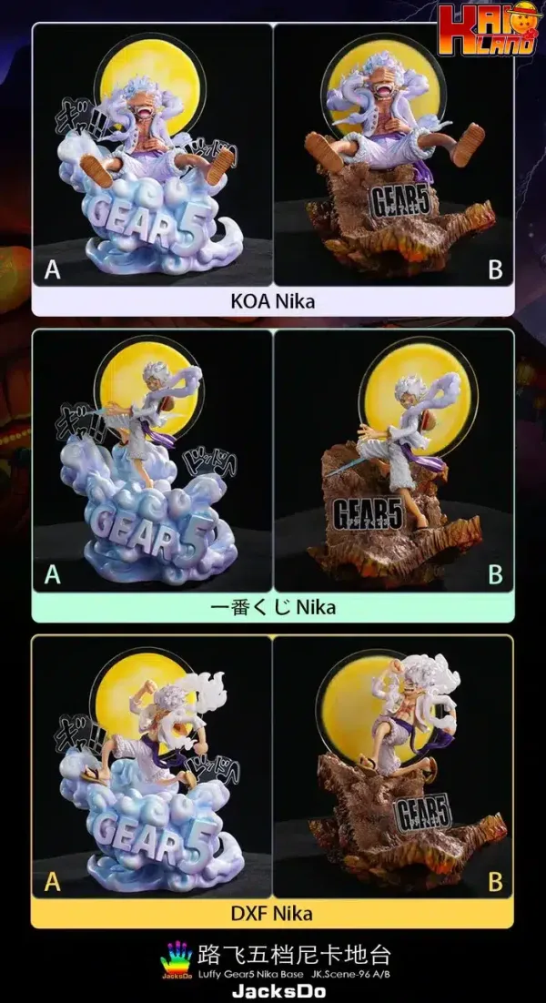 One Piece JacksDo Studio Luffy Gear 5 Nika Base Resin Statue 1 jpg