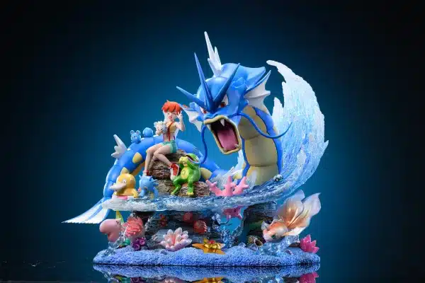 Pokemon Fairy Studio Misty Gyrados Water Diorama Resin Statue min
