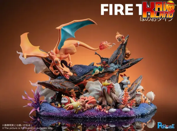 Pokemon PC House Studio Charizard Group Fire Resin Statue 1 jpg