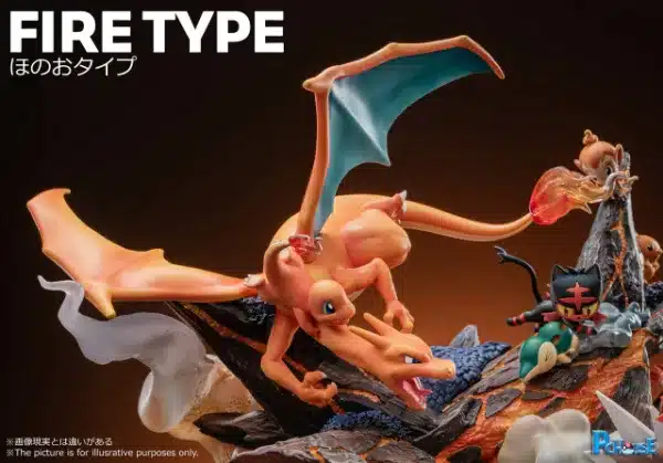 Pokemon PC House Studio Charizard Group Fire Resin Statue 2