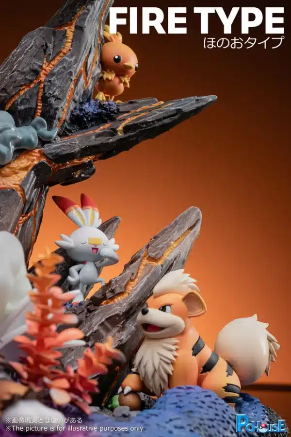 Pokemon PC House Studio Charizard Group Fire Resin Statue 5