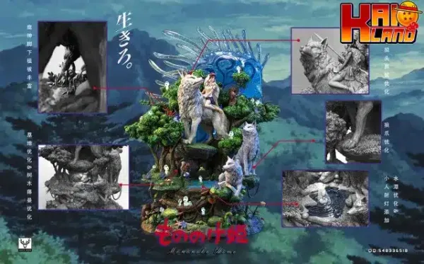 Princess Mononoke White Deer Studio Mononoke Hime Resin Statue 7 jpg