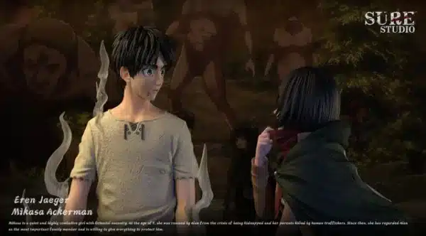 Attack on Titan Sure Studio Eren x Mikasa V2 Resin Statue 3
