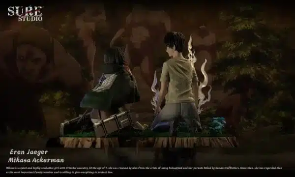Attack on Titan Sure Studio Eren x Mikasa V2 Resin Statue 5