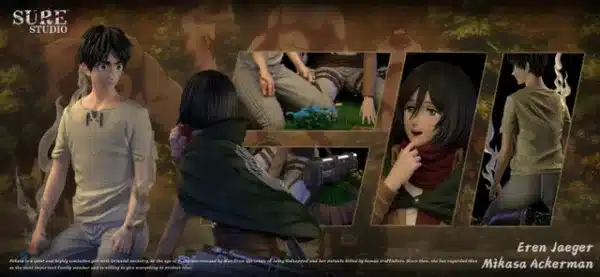 Attack on Titan Sure Studio Eren x Mikasa V2 Resin Statue 6