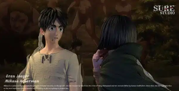 Attack on Titan Sure Studio Eren x Mikasa V2 Resin Statue 7