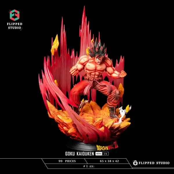 Dragon Ball Flipped Studio Goku Kaio Ken Resin Statue 2