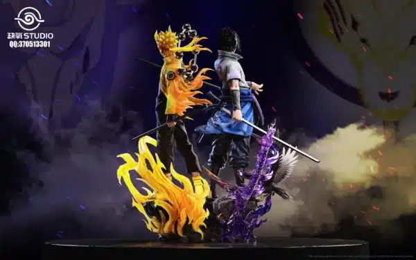 Naruto QueYang Studio Uzumaki Naruto x Uchiha Sasuke Resin Statue 3