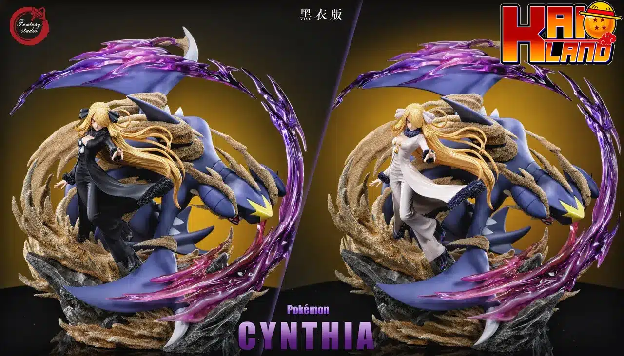 Pokemon Fantasy studio Cynthia x Garchomp Resin Statue