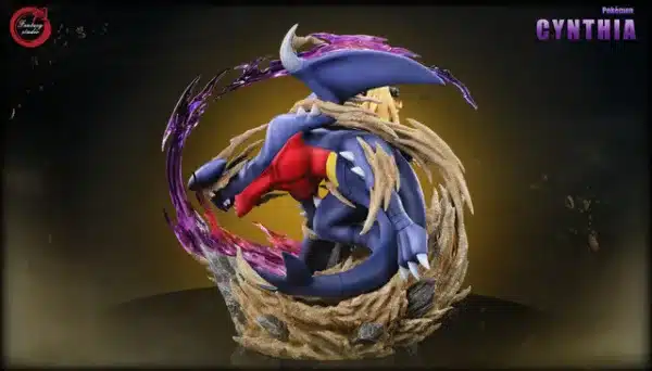 Pokemon Fantasy studio Cynthia x Garchomp Resin Statue 7