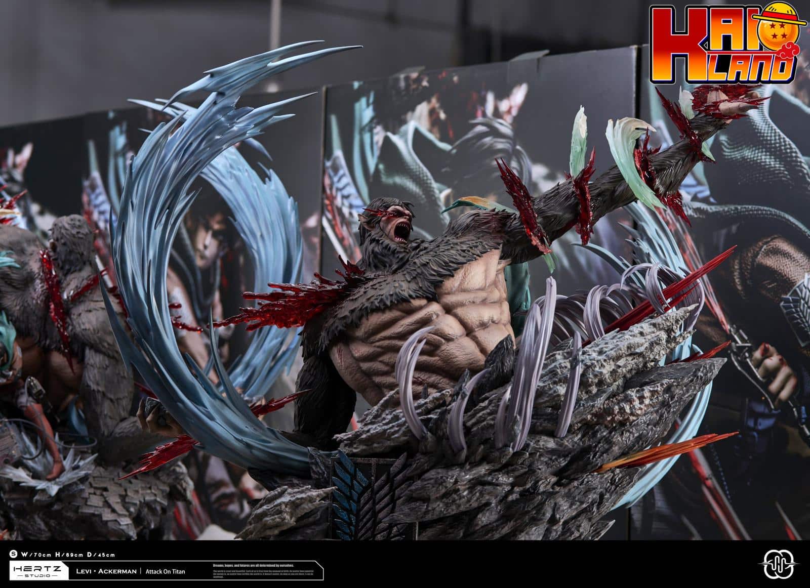 Attack on Titan Hertz Studio Levi vs Beast titan Resin Statue