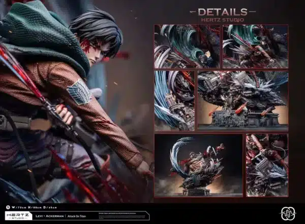 Attack on Titan Hertz Studio Levi vs Beast titan Resin Statue 2