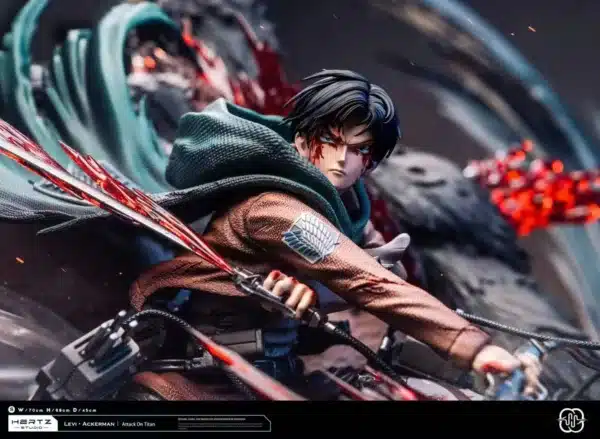 Attack on Titan Hertz Studio Levi vs Beast titan Resin Statue 6