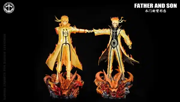 Naruto Surge Studio Uzumaki Naruto x Namikaze Minato Resin Statue 3