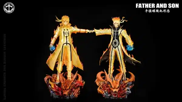 Naruto Surge Studio Uzumaki Naruto x Namikaze Minato Resin Statue 4