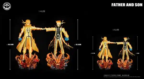 Naruto Surge Studio Uzumaki Naruto x Namikaze Minato Resin Statue 5