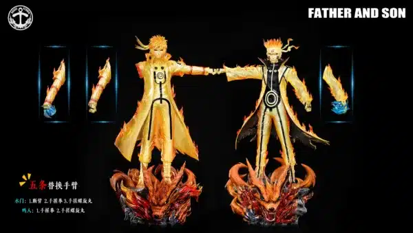 Naruto Surge Studio Uzumaki Naruto x Namikaze Minato Resin Statue 6