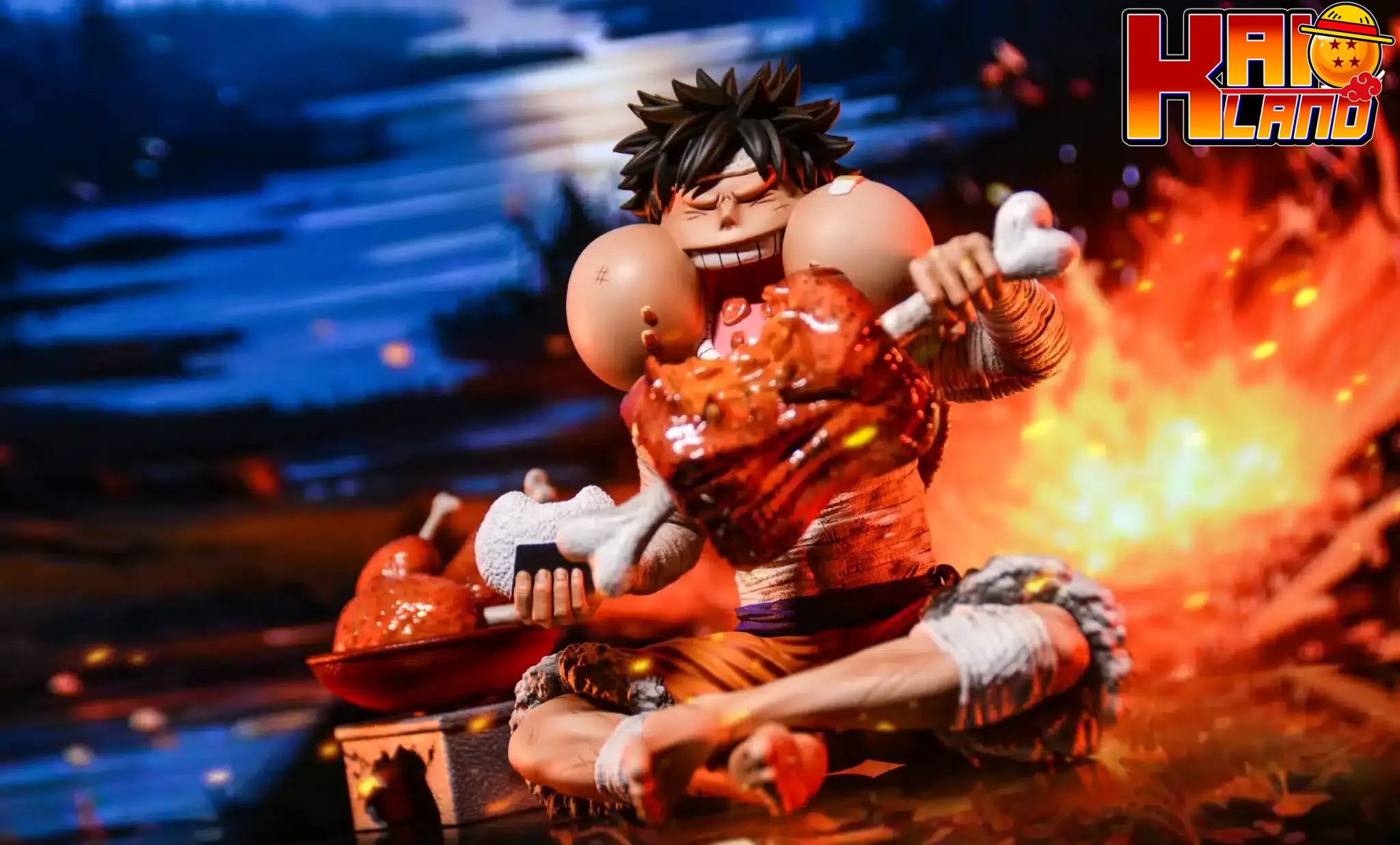One Piece Wings Studio Luffy Eat Meat Resin Statue