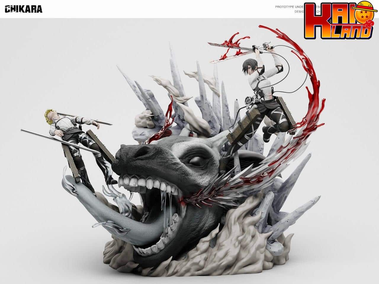 Attack on Titan Chikara Studio Mikasa x Armin Resin Statue