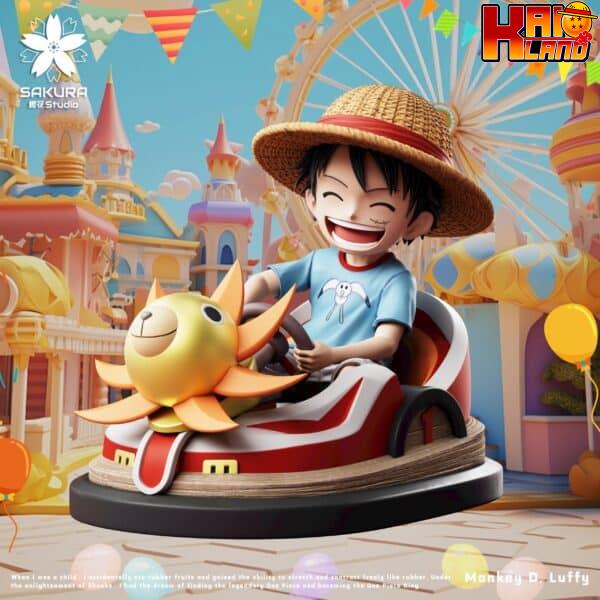 One Piece Sakura Studio Bumper Car Luffy Resin Statue 1
