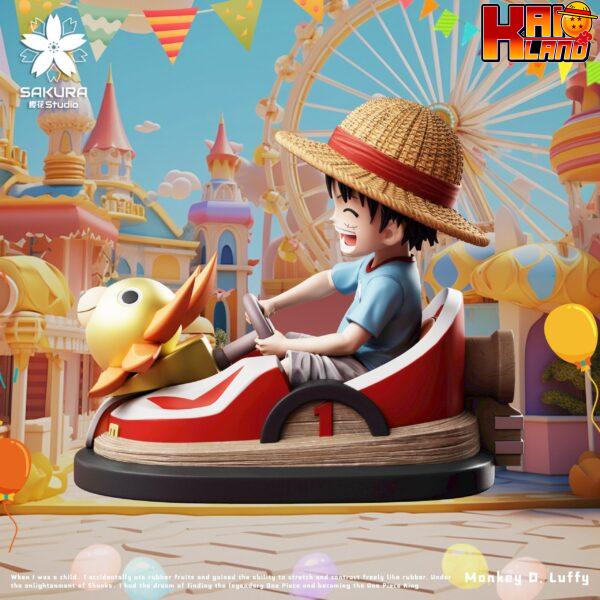 One Piece Sakura Studio Bumper Car Luffy Resin Statue 2
