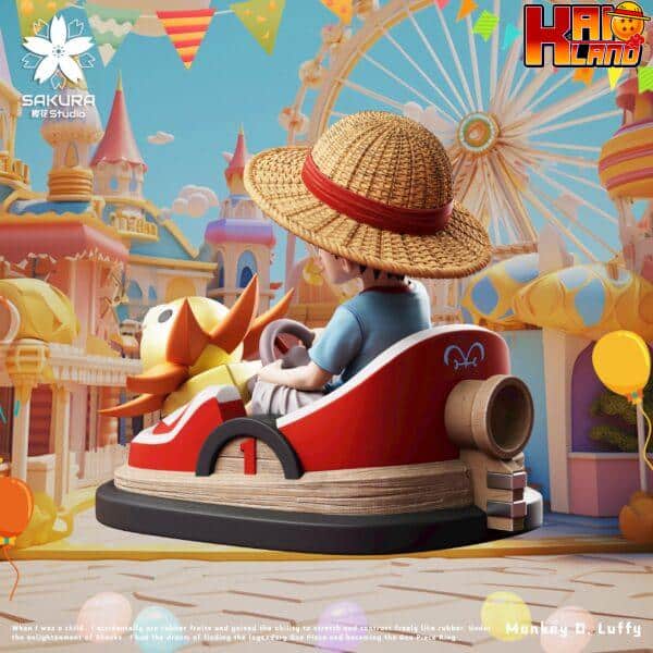 One Piece Sakura Studio Bumper Car Luffy Resin Statue 3