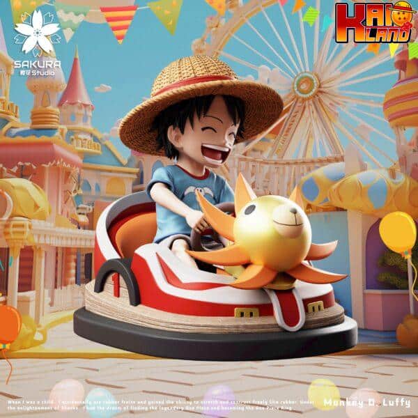 One Piece Sakura Studio Bumper Car Luffy Resin Statue 5