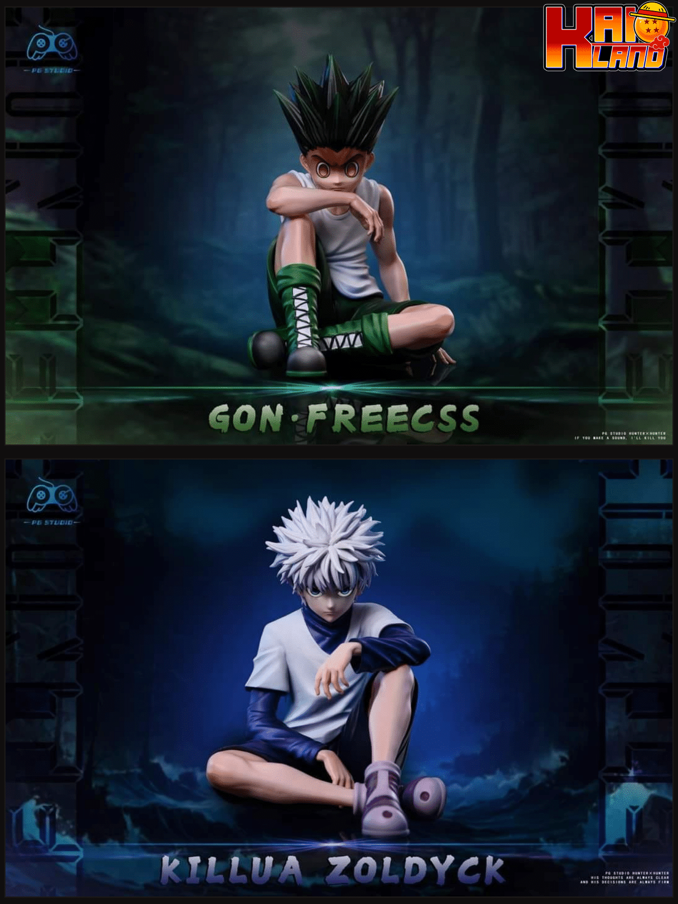 Hunter x Hunter PG Studio Killua Killua Zoldyck x Gon Freecss Sitting Resin Statue