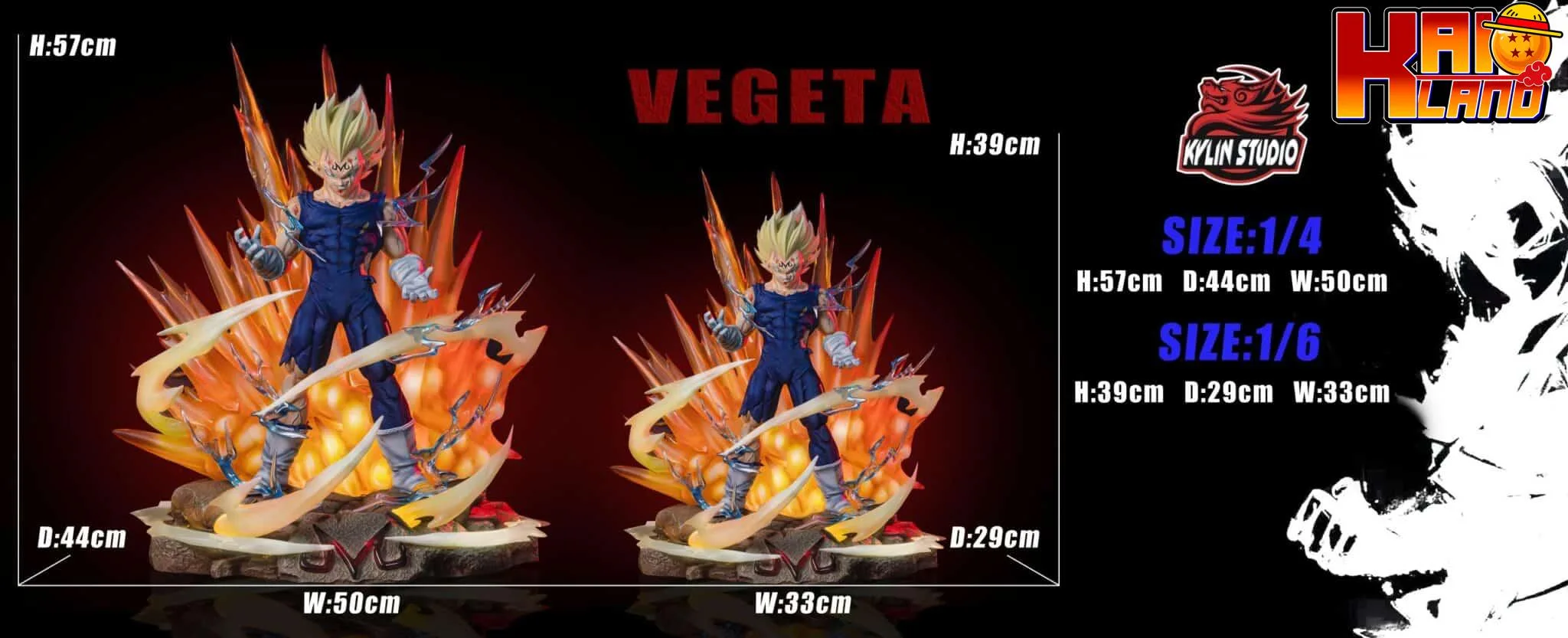 Dragon Ball Kylin Studio Majin Vegeta Resin Statue