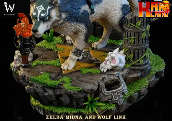 The Legend of Zelda Wake studio Wolf Link x Midna Resin Statue 3